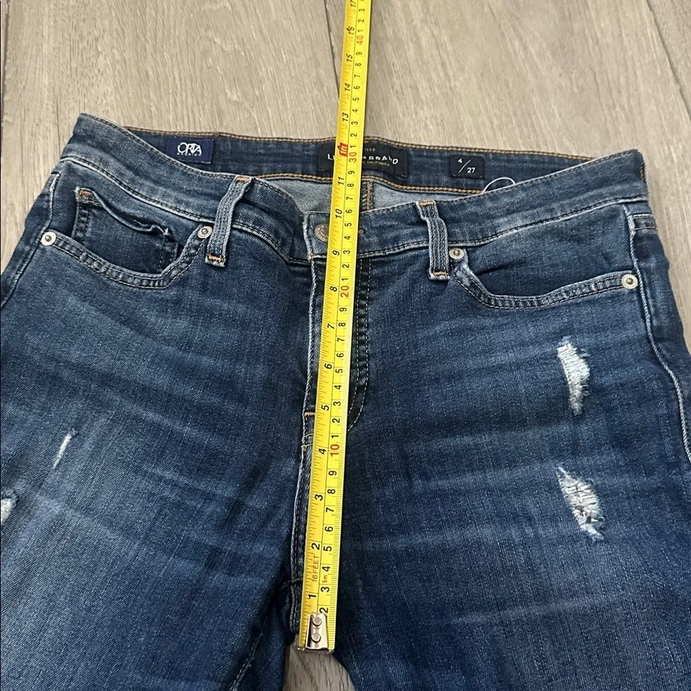 Lucky Brand Dark Blue Distressed Ankle Crop Jeans
